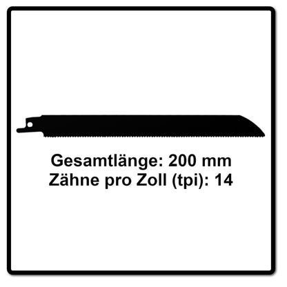 Komet Säbelsägeblatt METAL AND WOOD 200mm 14tpi 5 Stk. ( 501.016 ) HSS-Bi-Metall - Toolbrothers