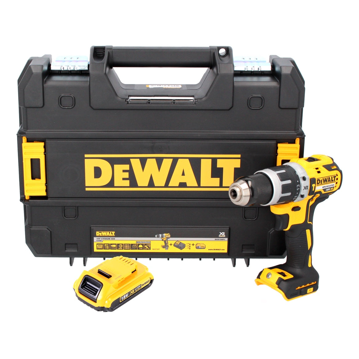 DeWalt DCD 796 NT Akku Schlagbohrschrauber 18 V 70 Nm Brushless + 1x Akku 2,0 Ah + TSTAK - ohne Ladegerät - Toolbrothers