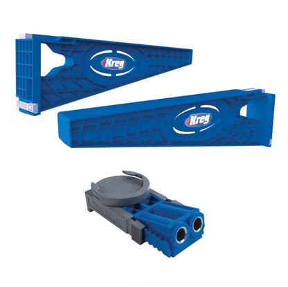 KREG Möbelbau-Set mit Cabinet Hardware Jig ( KHI-PULL ) + Concealed Hinge Jig ( KHI-HINGE ) + 2 x Schnellspannzwingen ( KHC-PREMIUM ) + Drawer Slide Jig ( KHI-SLIDE ) + R3 + Schraubensortiment ( SK03 ) - Toolbrothers