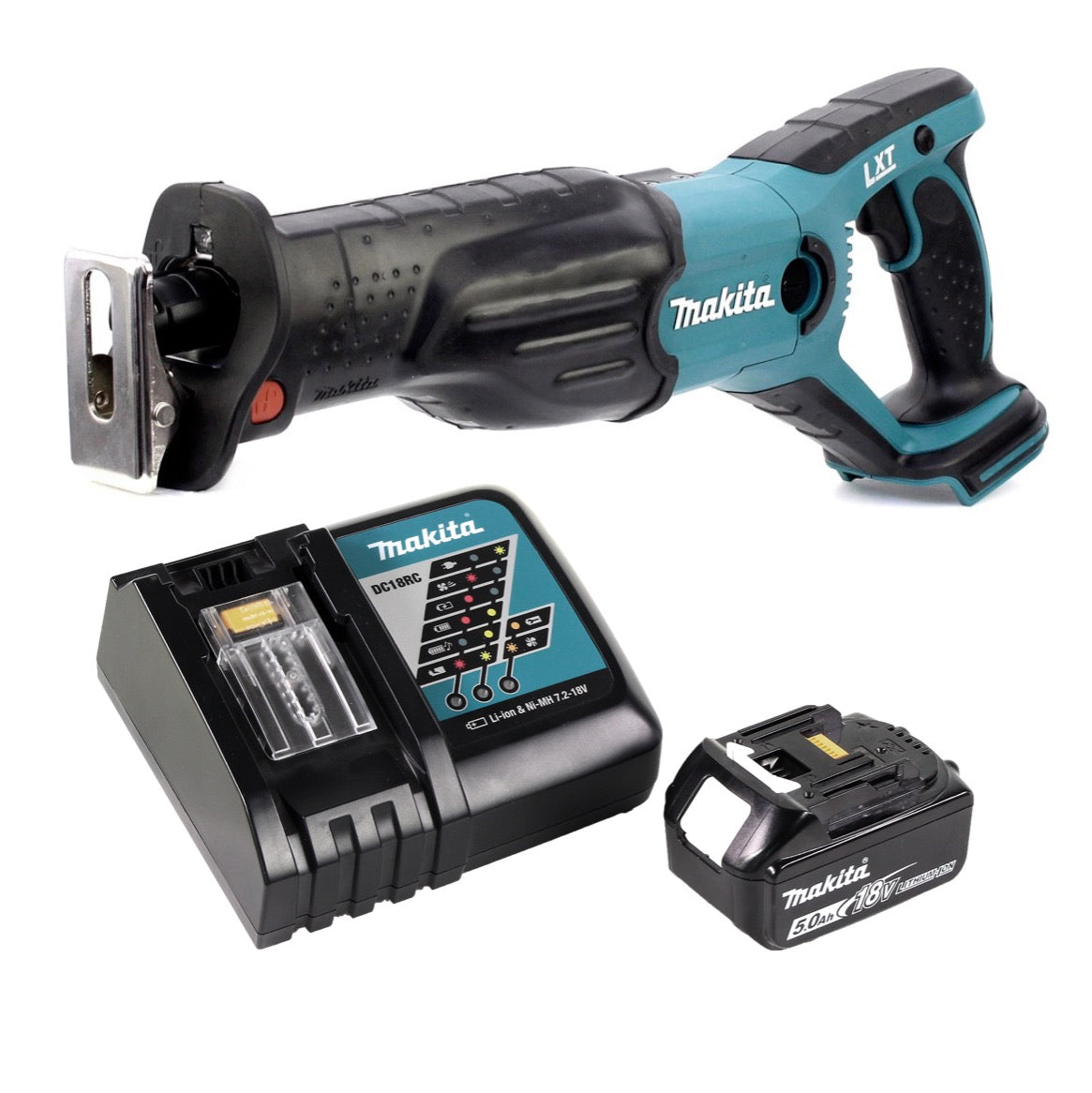 Makita DJR 181 RT1 Akku Reciprosäge 18 V Säbelsäge + 1x 5,0 Ah Akku + Ladegerät - Toolbrothers