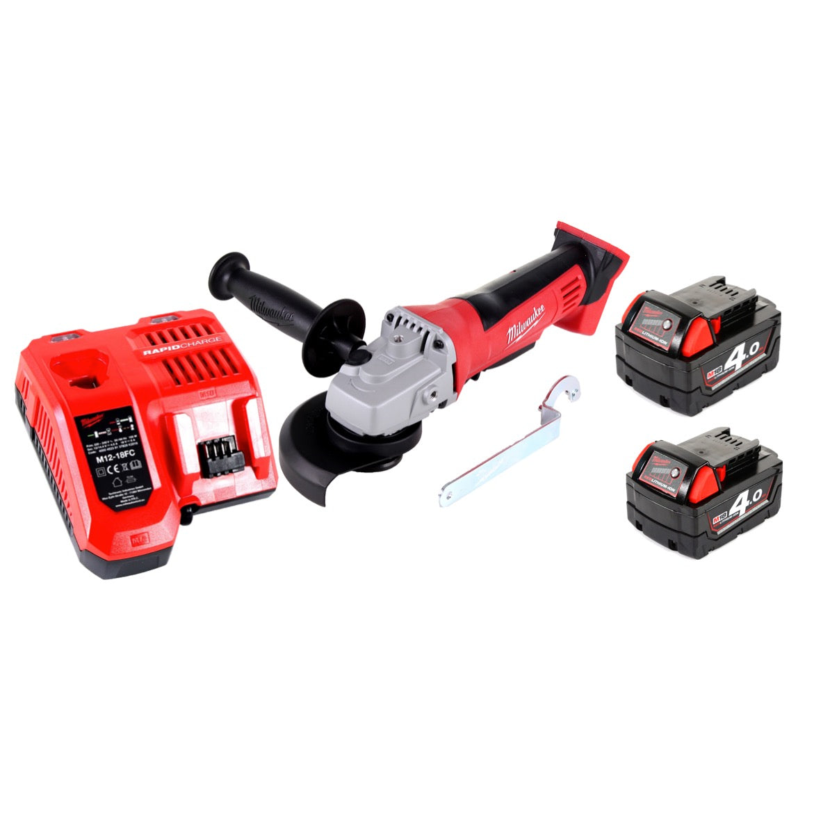 Milwaukee HD18 AG-125-402C Winkelschleifer 18 V 125 mm ( 4933441502 ) + 2x Akku 4,0 Ah + Ladegerät - Toolbrothers