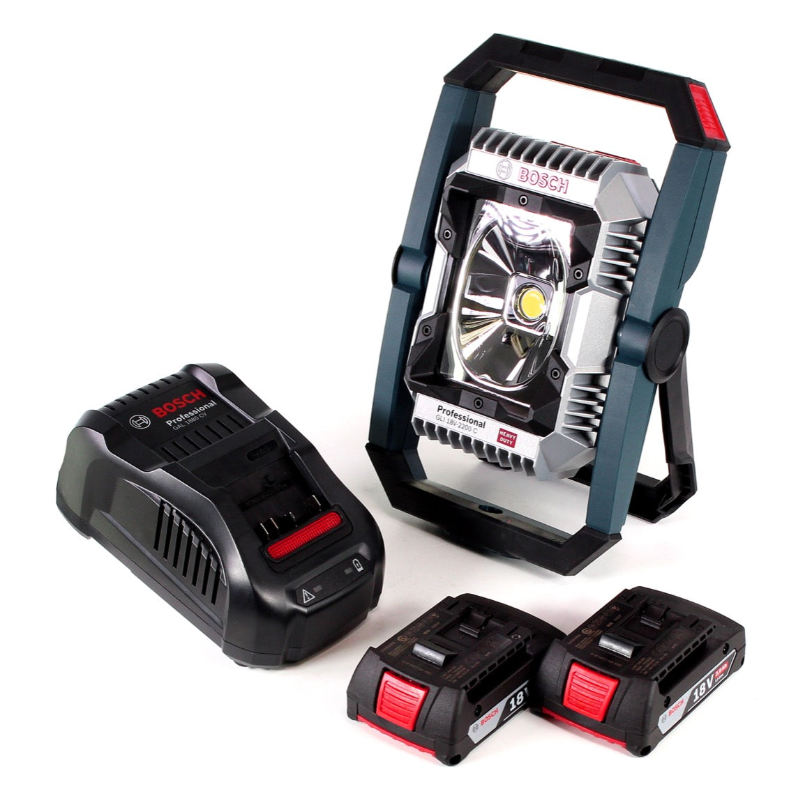 Bosch GLI 18V-2200 C Akku Lampe 18V 2200lm Bluetooth ( 0601446501 ) + 2x 2,0 Ah Akku + Ladegerät - Toolbrothers