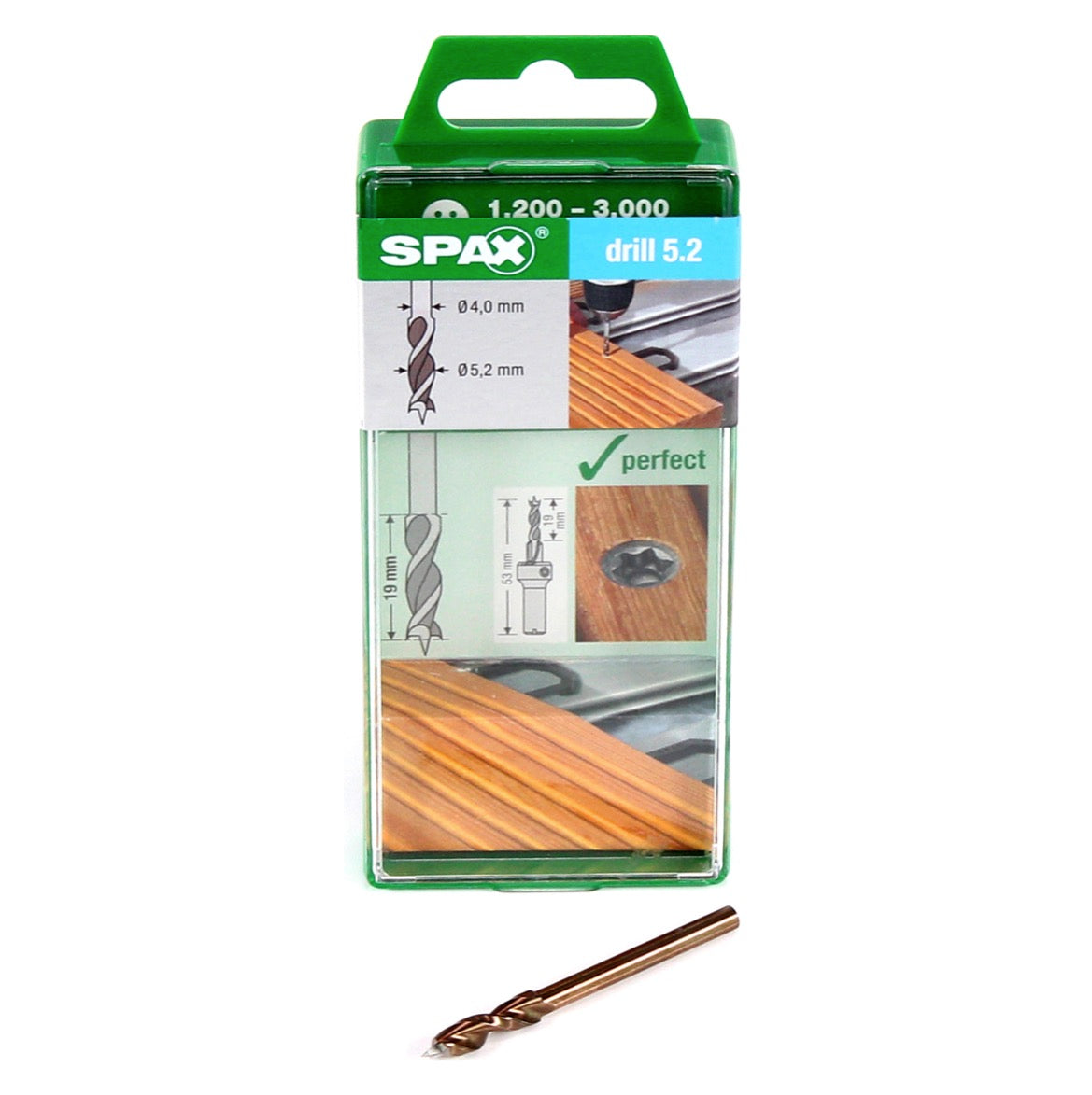 SPAX Bohrer Drill 5.2 mm für Terrassen Holz auf Aluminium 19 mm Gewindelänge ( 5009409875005 ) - Toolbrothers