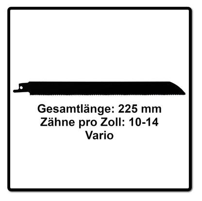 Komet Säbelsägeblatt METAL AND WOOD 225mm 10-14tpi 10 Stk. ( 2x 501.019 ) HSS-Bi-Metall Vario - Toolbrothers