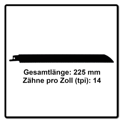 Komet Säbelsägeblatt METAL AND WOOD 225mm 14tpi 10 Stk. ( 2x 501.036 ) HSS-Bi-Metall - Toolbrothers