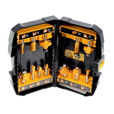 DeWalt DT 90016 Fräser Set 12-tlg. mit verschiedenen Fräsern in praktischer Box - Toolbrothers