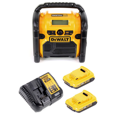 DeWalt DCR 020 D2 Akku Baustellenradio DAB+ + 2x Akku 2,0Ah + Ladegerät - Toolbrothers