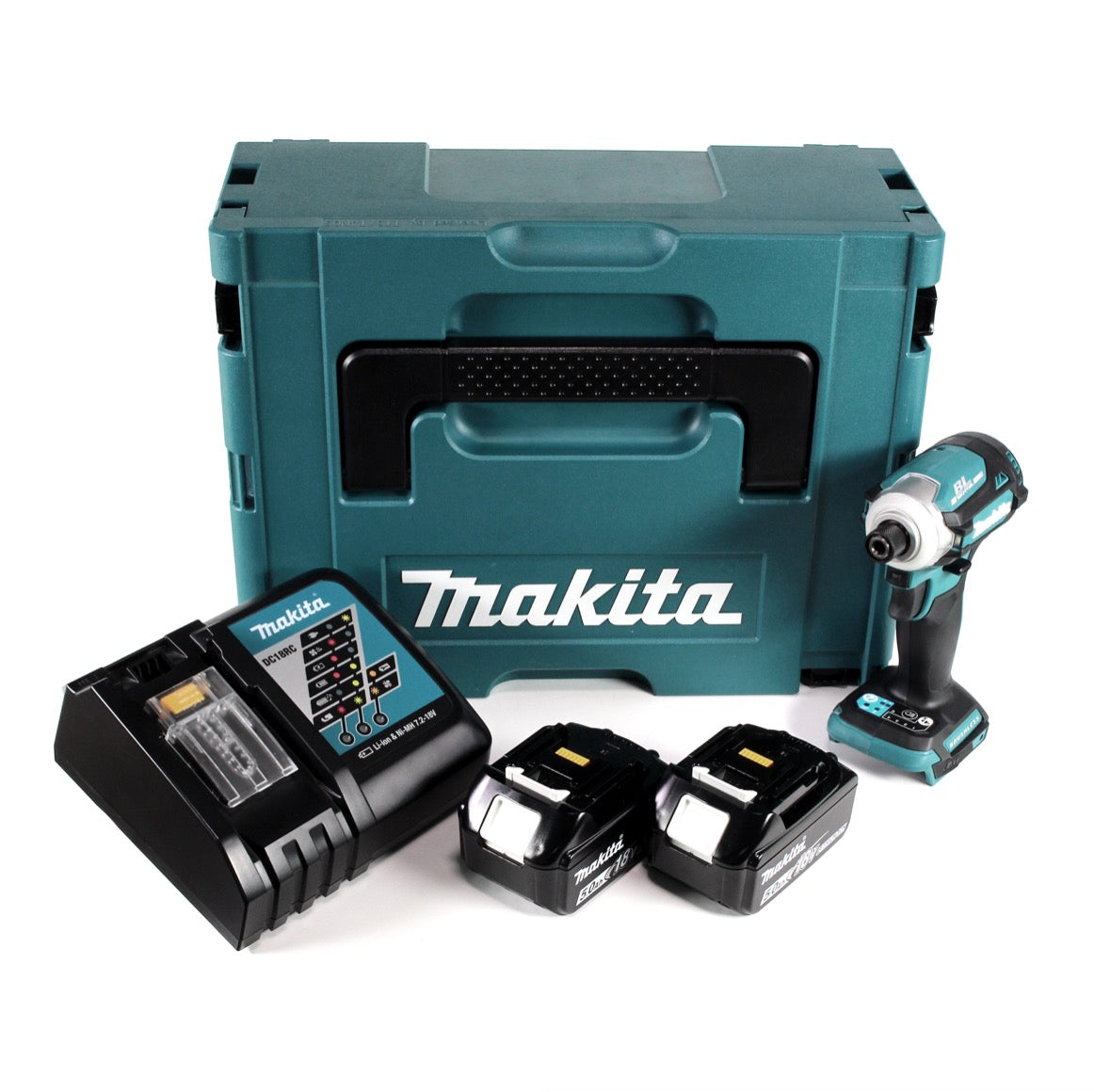 Makita DTD 171 RTJ Akku Schlagschrauber 18 V 180 Nm 1/4" Brushless + 2x Akku 5,0 Ah + Ladegerät + Makpac - Toolbrothers