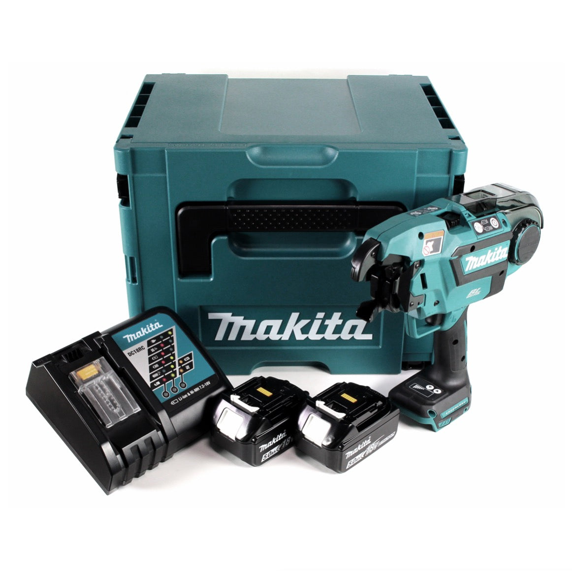 Makita DTR 180 RTJ Akku Bewehrungsverbinder 18 V Brushless für 0,8mm Bindedraht im Makpac + 2x 5,0Ah Akku + Ladegerät - Toolbrothers