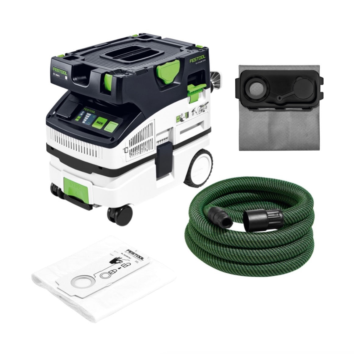 Festool CTL MINI I CLEANTEC Absaugmobil 10l Staubkl. L ( 574840) + Longlife-Filtersack + Zubehör - Toolbrothers