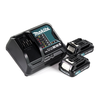 Makita HR 140 DSAE1 Akku Bohrhammer 10.8 V SDS-Plus im Koffer + 64 tlg Zubehör Set + 2x 2,0 Ah Akku und Lader - Toolbrothers