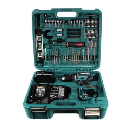 Makita DHP 482 SFTK Akku Schlagbohrschrauber 18 V 62Nm + 1x Akku 3,0Ah + Ladegerät + Koffer mit 101 tlg. Zubehörset - Toolbrothers