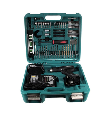 Makita DHP 483 STTK B Akku Schlagbohrschrauber 18 V 40Nm Brushless + 1x Akku 5,0Ah + Ladegerät + 101 tlg. Werkzeugset im Koffer - Toolbrothers