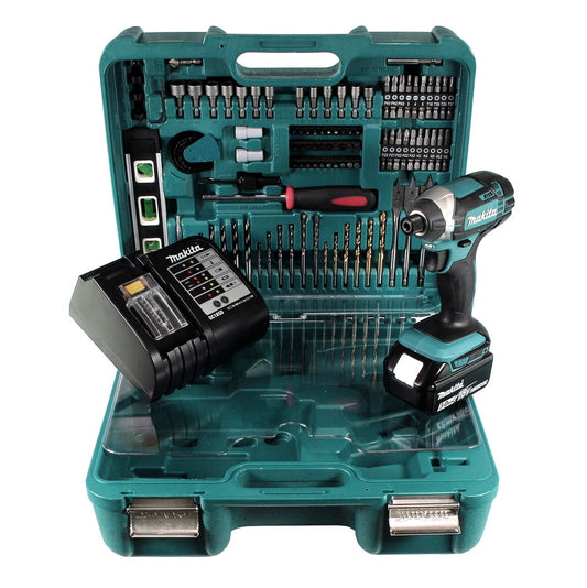 Makita DTD 152 SFTK Akku Schlagschrauber 18V 165Nm + 1x Akku 3,0Ah + Ladegerät + 101tlg. Werkzeugset im Koffer - Toolbrothers