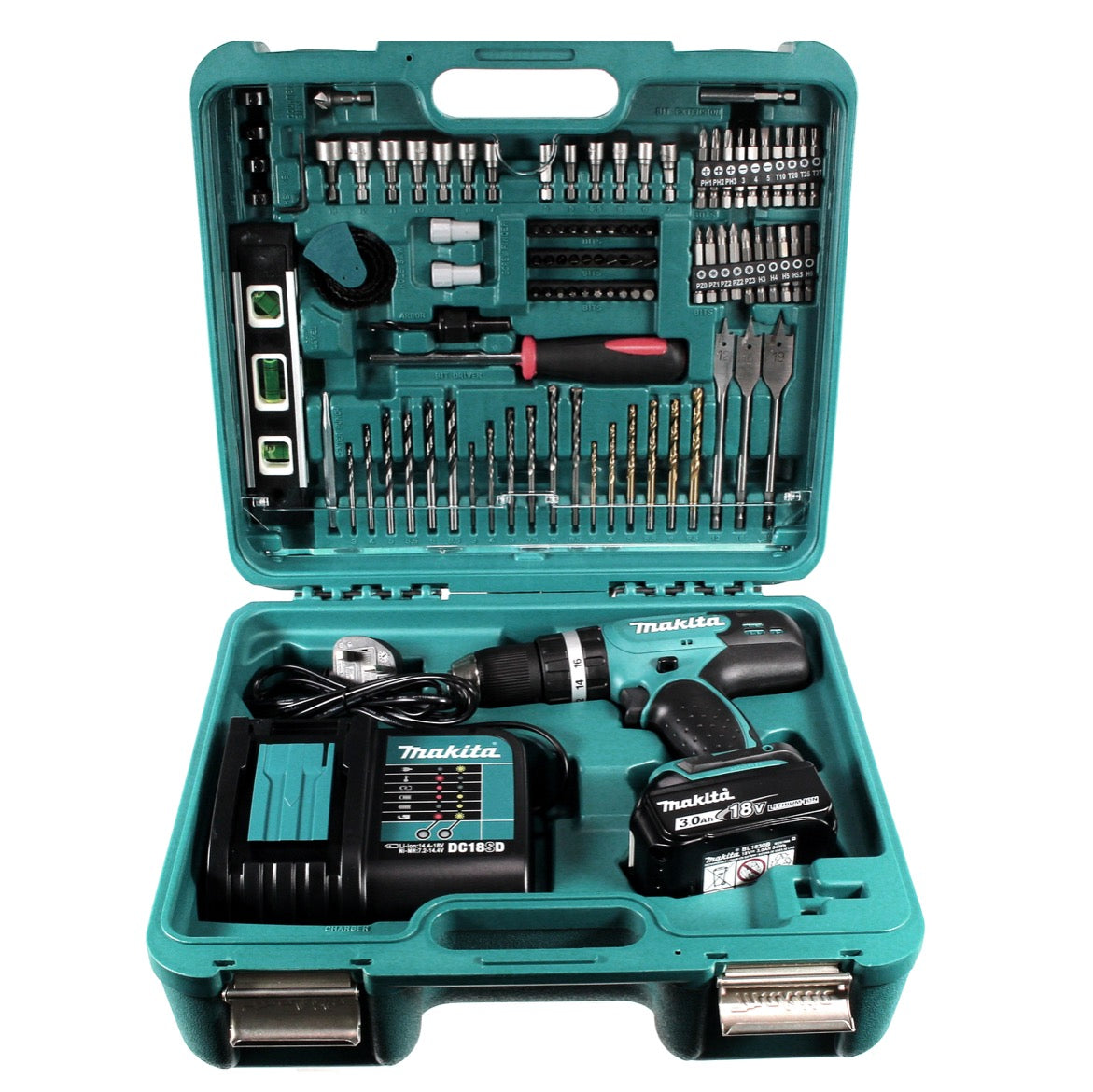 Makita DTD 155 SFTK Akku Schlagschrauber 18V 140Nm Brushless + 1x Akku 3,0Ah + Ladegerät + 101tlg. Werkezugset im Koffer - Toolbrothers