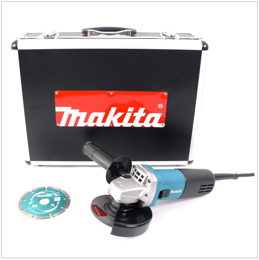 Makita 9554 NBD Winkelschleifer + 115 cm Diamak Scheibe  + Universalkoffer - Toolbrothers