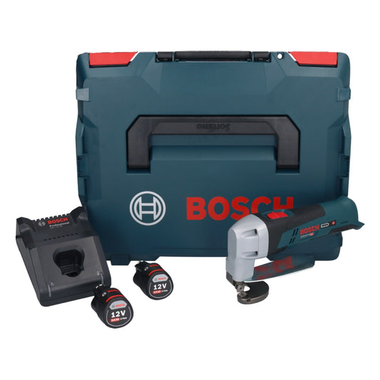 Bosch GSC 12V-13 Professional Akku Blechschere 12 V + 2x Akku 3,0 Ah + Ladegerät + L-Boxx - Toolbrothers