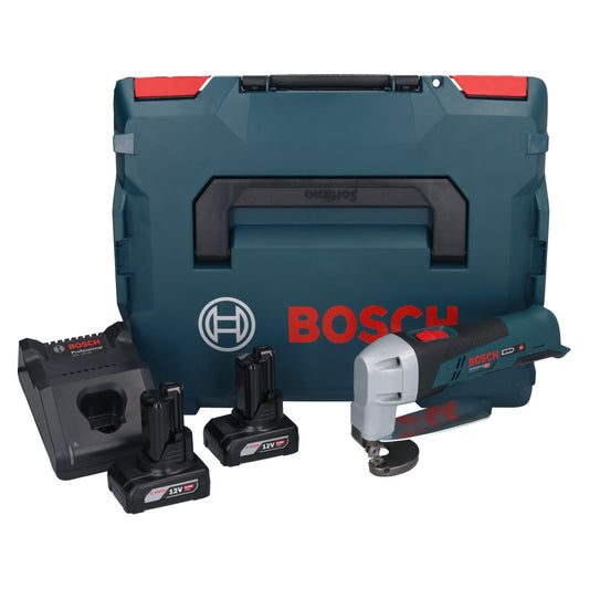 Bosch GSC 12V-13 Professional Akku Blechschere 12 V + 2x Akku 6,0 Ah + Ladegerät + L-Boxx - Toolbrothers