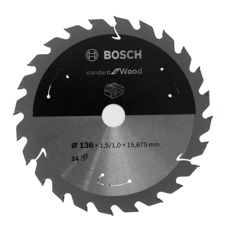 Bosch Kreissägeblatt Standard for Wood 136 x 1,5 x 16 mm 24 Zähne ( 2608837667 ) - Toolbrothers