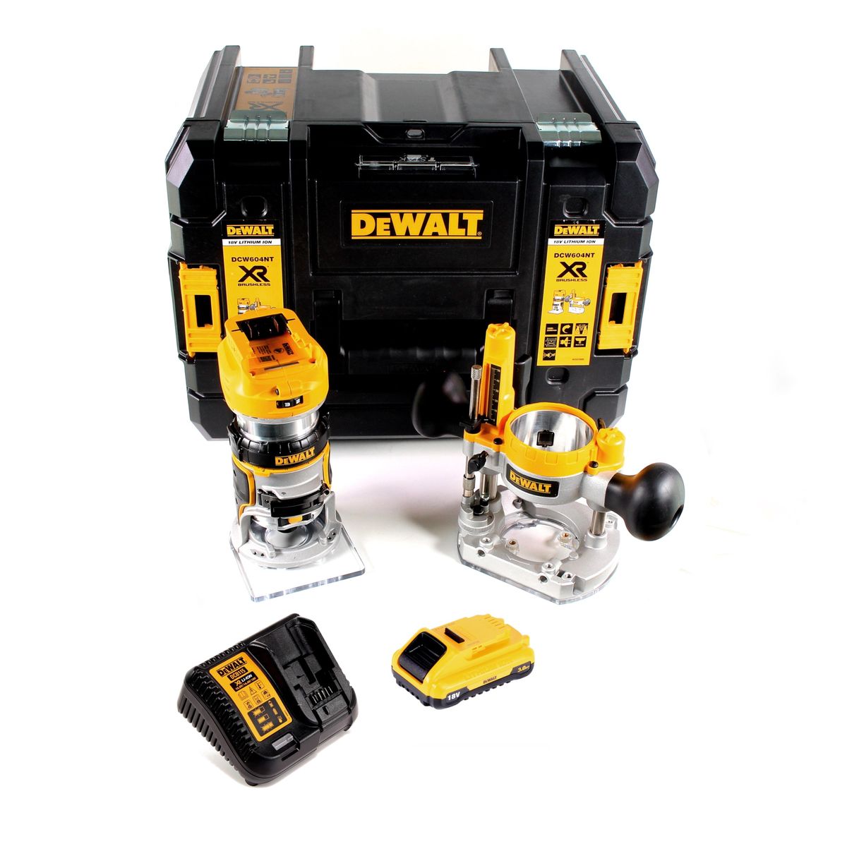 DeWalt DCW 604 L1 Akku Kombifräse 18V 55mm + 1x Akku 3,0 Ah + 1x Schnellladegerät in TSTAK - Toolbrothers