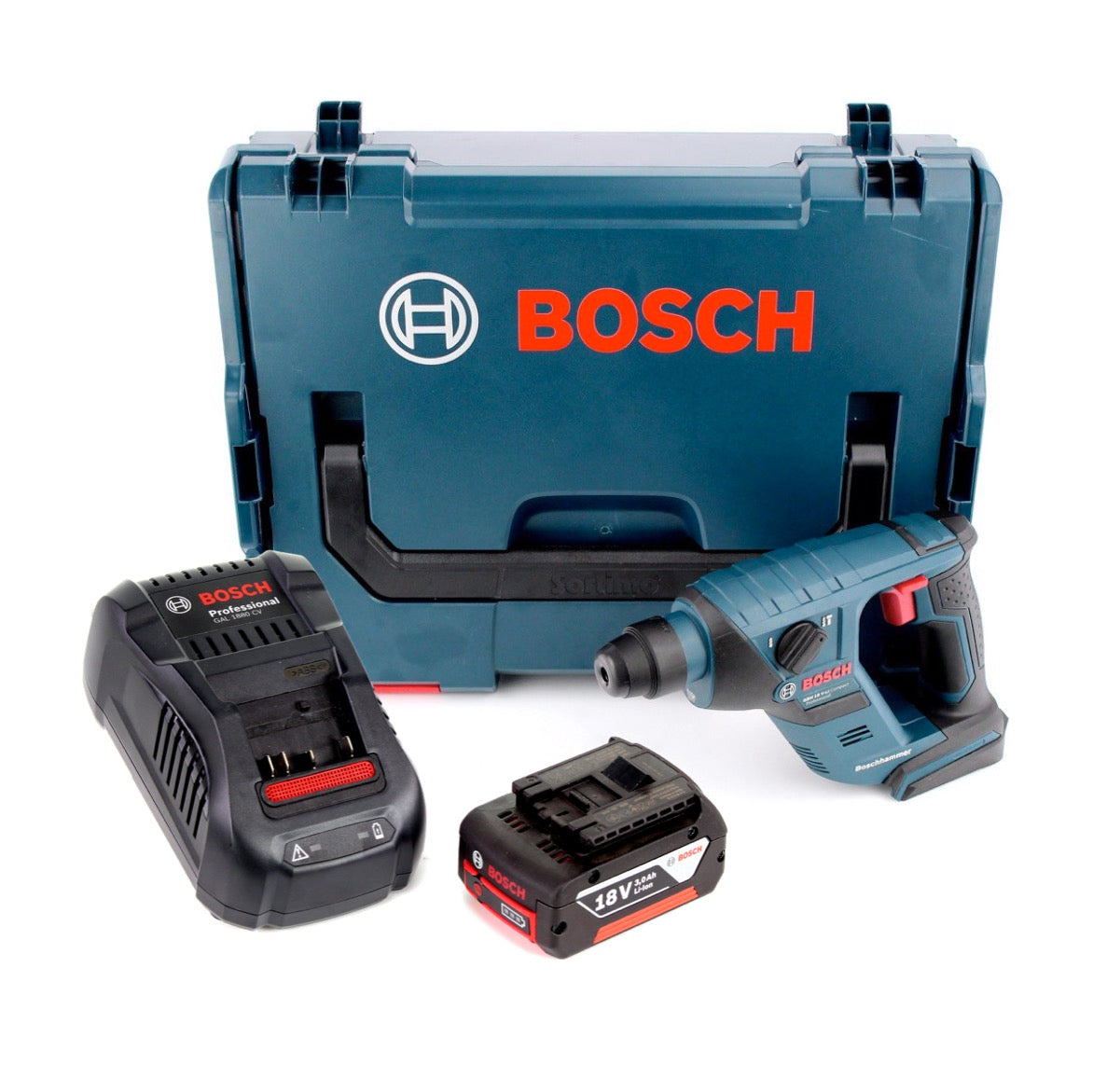 Bosch GBH 18 V-LI Akku Bohrhammer 18V 1,0J SDS-Plus + 1x Akku 3,0Ah + Ladegerät + L-Boxx - Toolbrothers