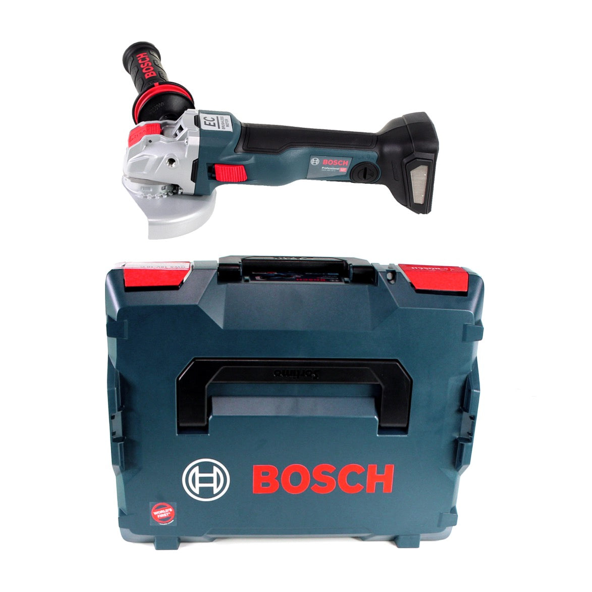 Bosch GWX 18V-10 C Akku Winkelschleifer 18V 125mm brushless X-LOCK + 2x Akku 3,0Ah + Ladegerät + 25x Trennscheiben X-LOCK 125x22,23mm Expert Inox & Metal + L-BOXX - Toolbrothers