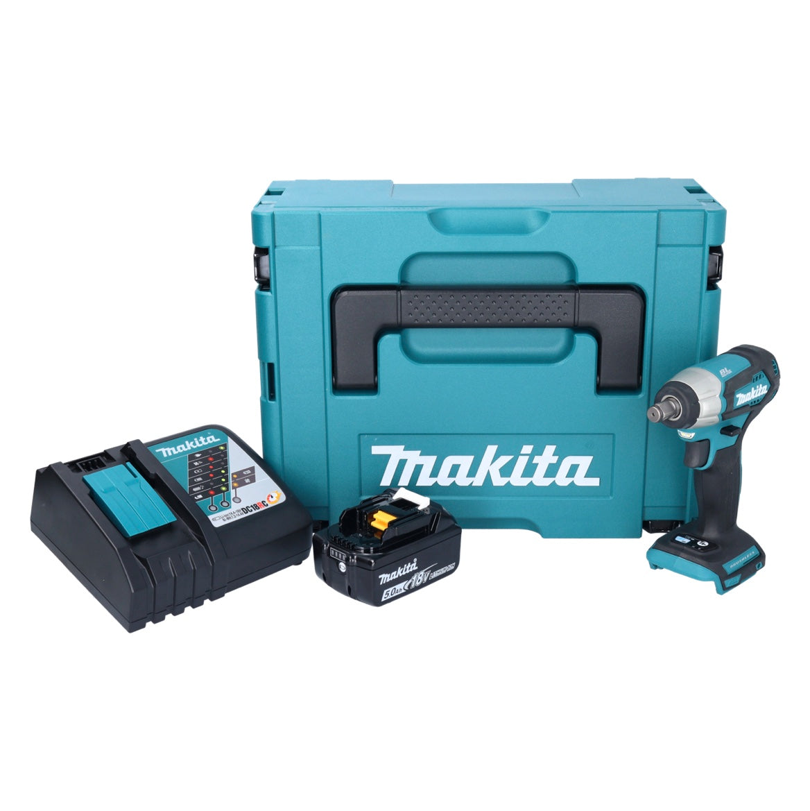 Makita DTW 181 RT1J Akku Schlagschrauber 18 V 210 Nm 1/2" Brushless + 1x Akku 5,0 Ah + Ladegerät + Makpac - Toolbrothers