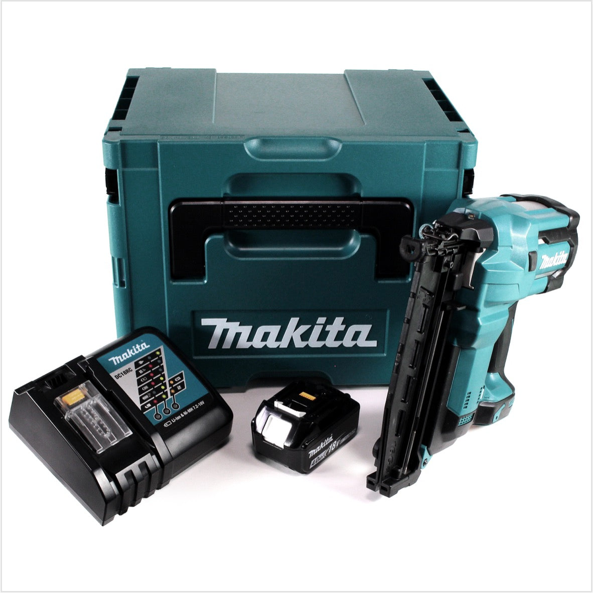 Makita DBN 600 RM1J Akku Stauchkopfnagler 18 V + 1x Akku 4,0Ah + Ladegerät + Makpac - Toolbrothers