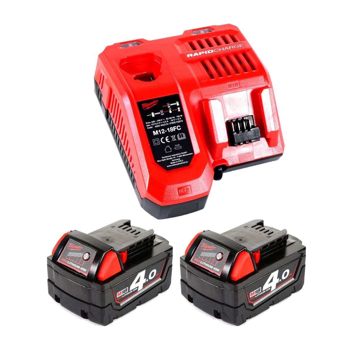 Milwaukee M18 BOS125-402B Akku Exzenterschleifer 18V 125mm + 2x Akku 4,0Ah + Ladegerät + Tasche - Toolbrothers