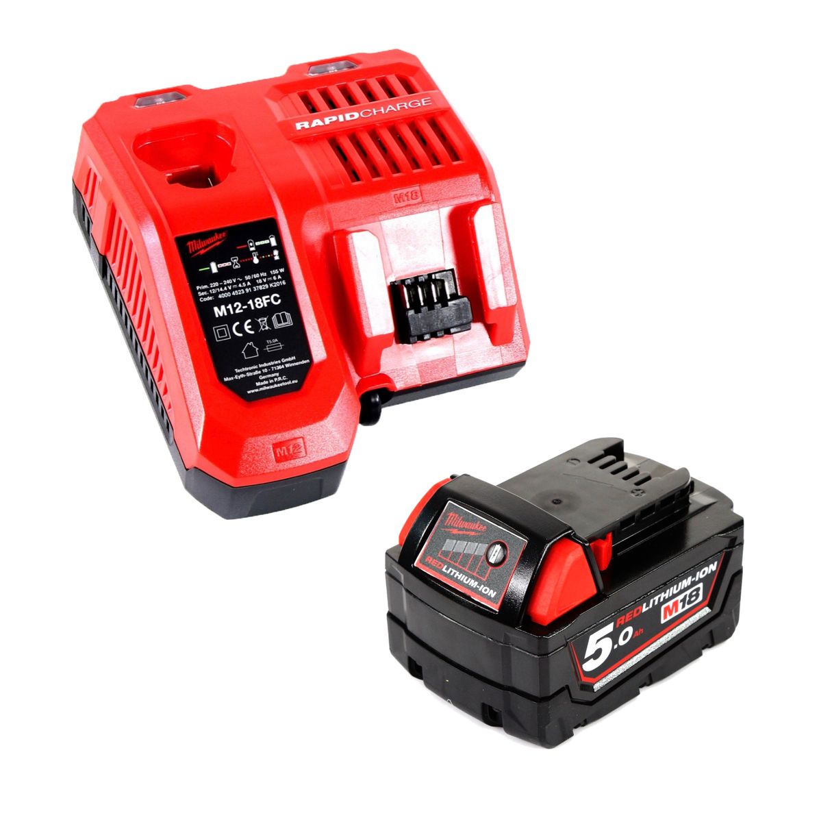 Milwaukee M18 BOS125-501B Akku Exzenterschleifer 18V 125mm + 1x Akku 5,0Ah + Ladegerät + Tasche - Toolbrothers