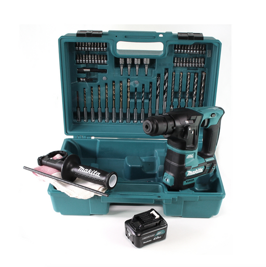 Makita HR 166 DM1E1 Akku Bohrhammer 10.8V SDS-Plus Brushless + Koffer + 64-tlg. Zubehörset + 1x Akku 4,0Ah - ohne Ladegerät - Toolbrothers