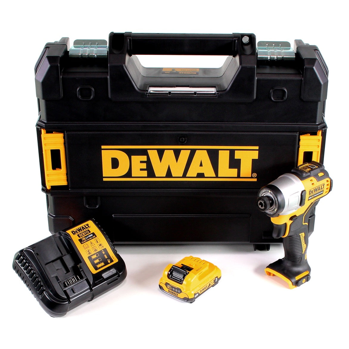 DeWalt DCF 801 L1 Akku Schlagschrauber 12V 163Nm 1/4" Brushless + 1x Akku 3,0Ah + Ladgerät + TSTAK - Toolbrothers