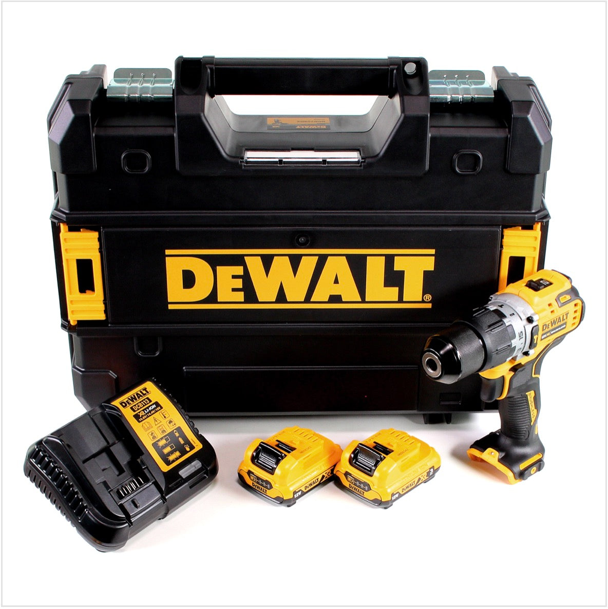 DeWalt DCD 706 L2 Akku Schlagbohrschrauber 12V 57,5Nm Brushless + 2x Akku 3,0Ah + Ladegerät + TSTAK - Toolbrothers