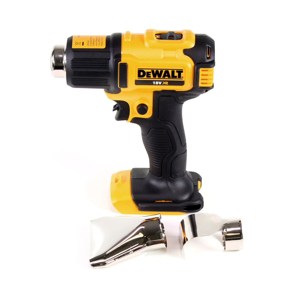 DeWalt DCE 530 P2 Akku Heißluftpistole 18V 530°C + 2x Akku 5,0Ah + 1x Lader + Flächen- und Reflektordüse - Toolbrothers