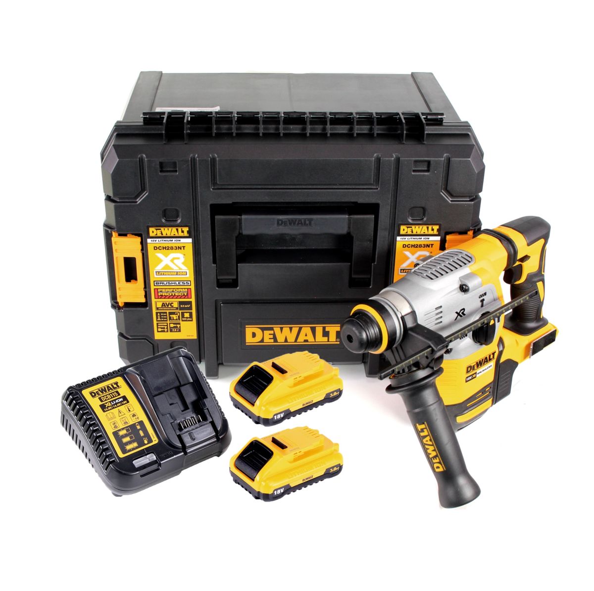 DeWalt DCH 283 L2 Akku Kombihammer 18V 2,8J SDS plus Brushless+ 2x Akku 3,0Ah + Ladegerät + TSTAK - Toolbrothers