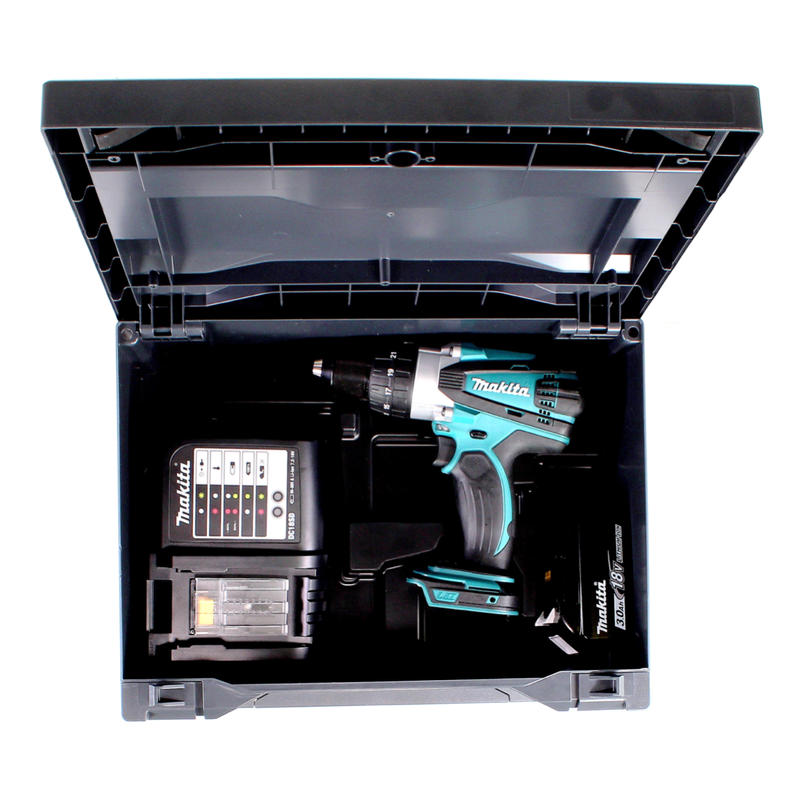 Makita DHP 458 SFX Akku Schlagbohrschrauber 18 V 91Nm + 1x Akku 3,0Ah + Ladegerät + Makbox - Toolbrothers