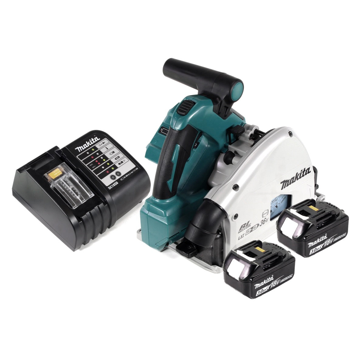 Makita DSP 600 SF Akku Tauchsäge 36V (2x18V) 165 mm Brushless + 2x Akku 3,0Ah + Ladegerät - Toolbrothers