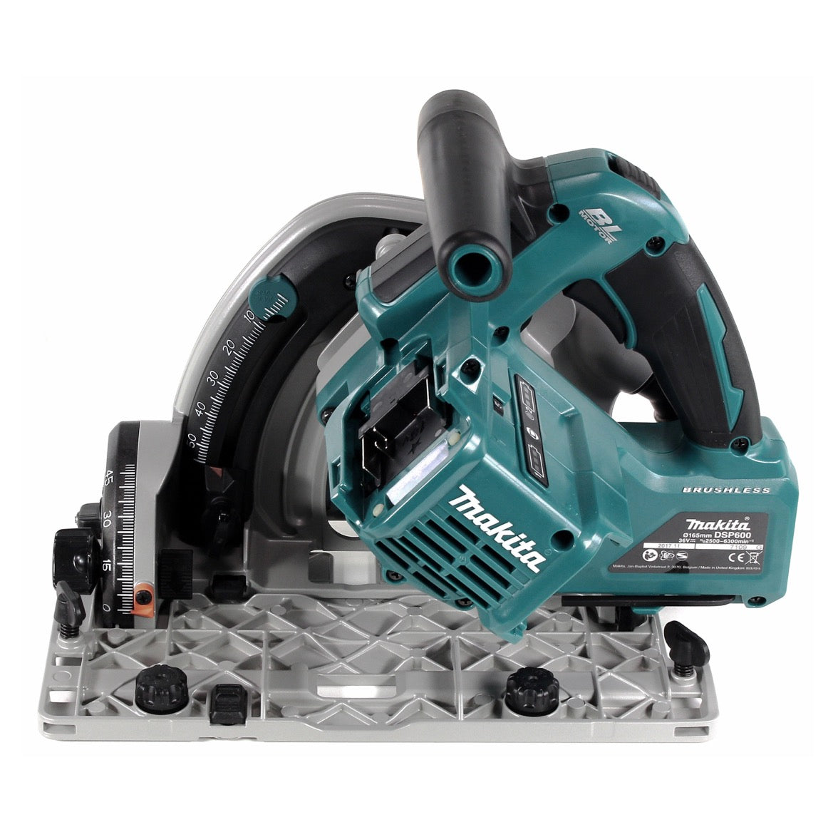 Makita DSP 600 PF Akku Tauchsäge 36V (2x18V) 165 mm Brushless + 2x Akku 3,0Ah + Doppelladegerät - Toolbrothers