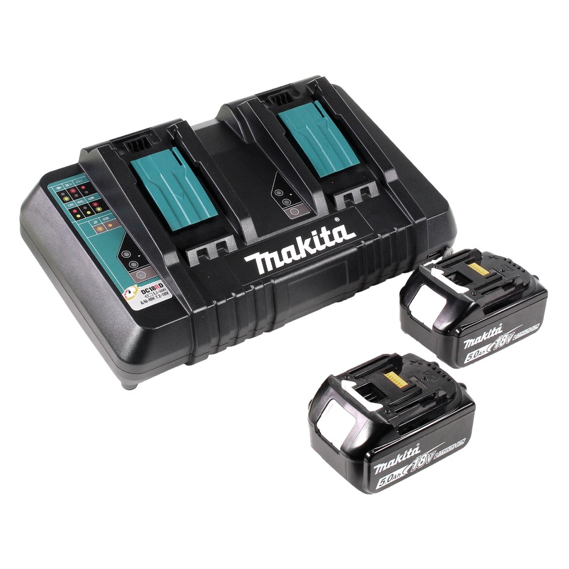 Makita DSP 600 PT Akku Tauchsäge 36V (2x18V) 165 mm Brushless + 2x Akku 5,0Ah + Doppelladegerät - Toolbrothers