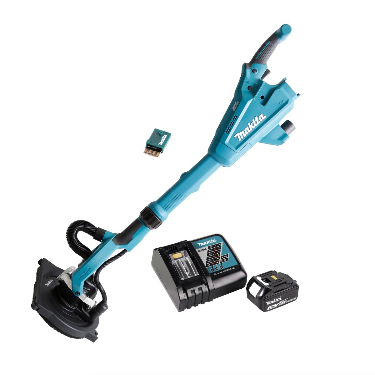 Makita DSL 800 RF1U Akku Langhalsschleifer 225mm 18V Brushless + 1x Akku 3,0Ah + Ladegerät + Tasche - Toolbrothers