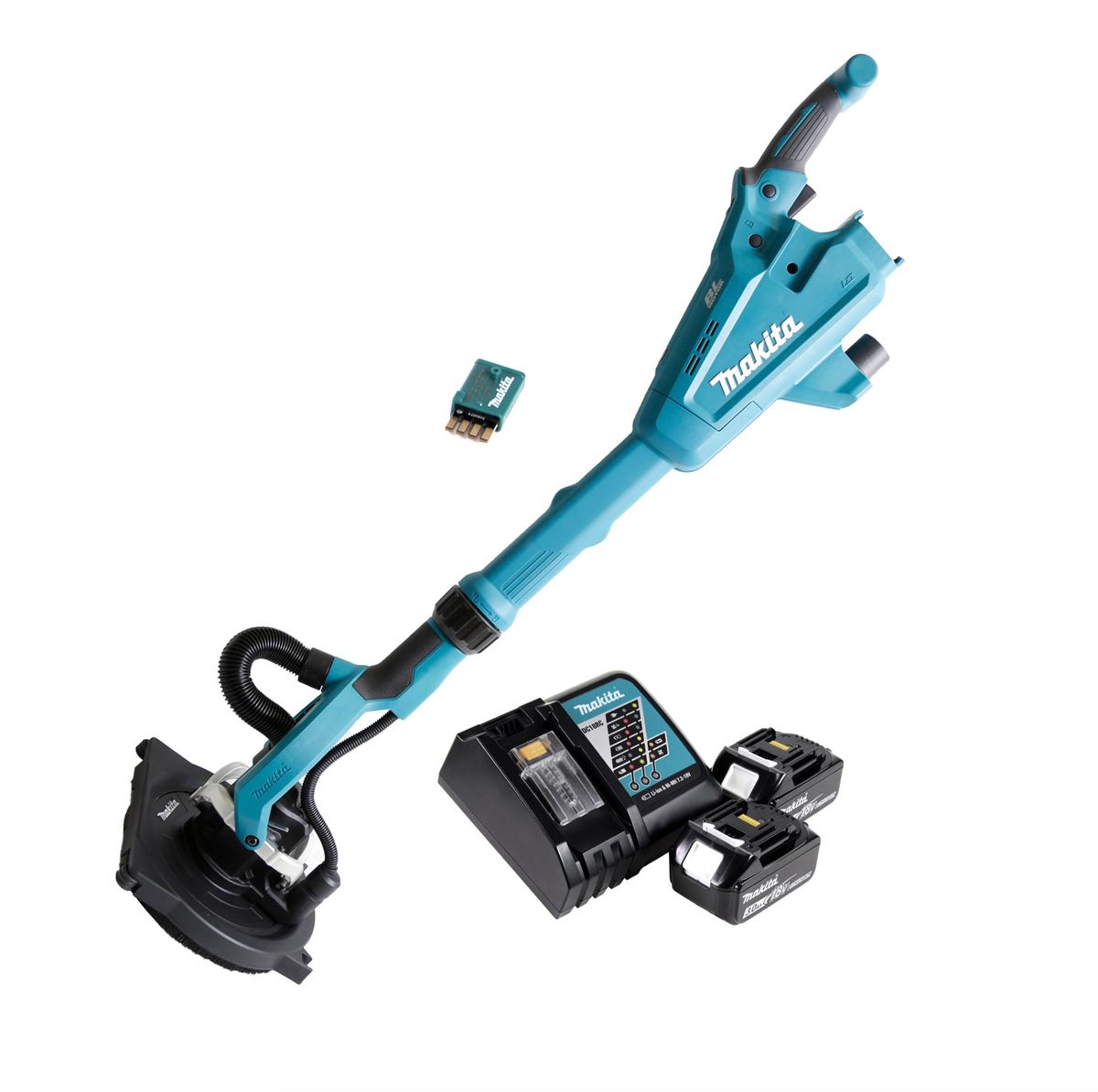 Makita DSL 800 RFU Akku Langhalsschleifer 225mm 18V Brushless + 2x Akku 3,0Ah + Ladegerät + Tasche - Toolbrothers