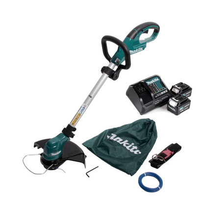 Makita UR 100 DSME Akku Rasentrimmer 10,8V + 2x Akku 4,0Ah + Lader + 1x Fadenkopf und Zubehör - Toolbrothers