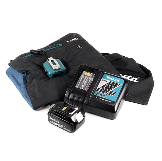 Makita DCB 200 RT1A Heizdecke 14,4V - 18 V 3 Heizstufen USB Anschluss + 1x Akku 5,0Ah + Ladegerät - Toolbrothers