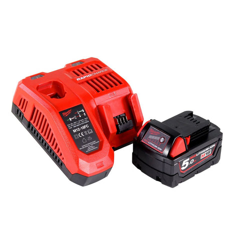 Milwaukee  M18NRG-501 Akku Starter Set 18V mit M18 B5 Akku 5,0Ah + M12-18FC Ladegerät - Toolbrothers