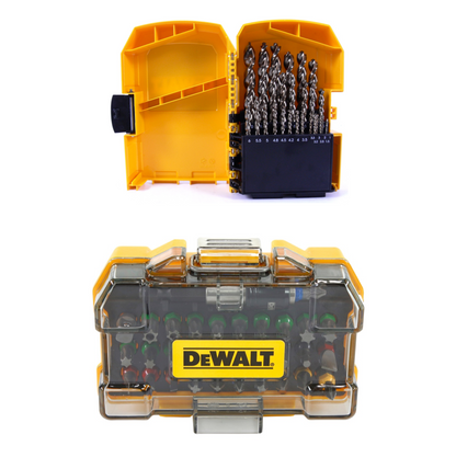 DeWalt DCD 708 D1T Akku Bohrschrauber 18V 65Nm Brushless + 1x Akku 2,0Ah + Ladegerät + Bit Metallbohrer Set 61tlg. + TSTAK - Toolbrothers