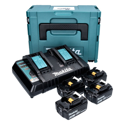 Makita Power Source Kit 18 V mit 4x BL 1830 B Akku 3,0 Ah ( 4x 197599-5 ) + DC 18 RD Doppelladegerät ( 196933-6 ) + Makpac - Toolbrothers