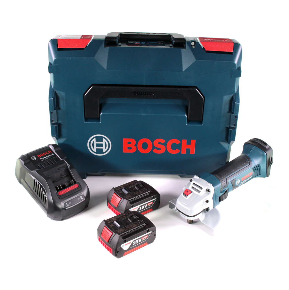 Bosch GWS 18-125 V-LI Akku Winkelschleifer 18V 125mm + 2x Akku 3,0Ah + Ladegerät + L-Boxx - Toolbrothers