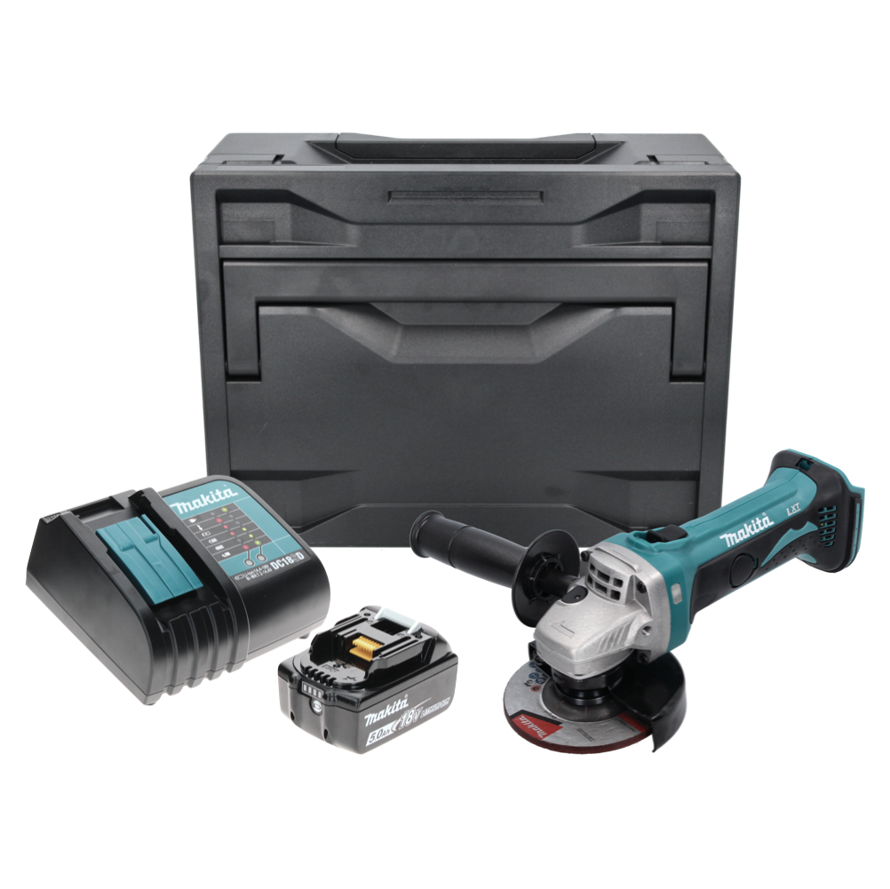 Makita DGA 452 ST1X Akku Winkelschleifer 18 V 115 mm + 1x Akku 5,0 Ah + Ladegerät + Makbox - Toolbrothers