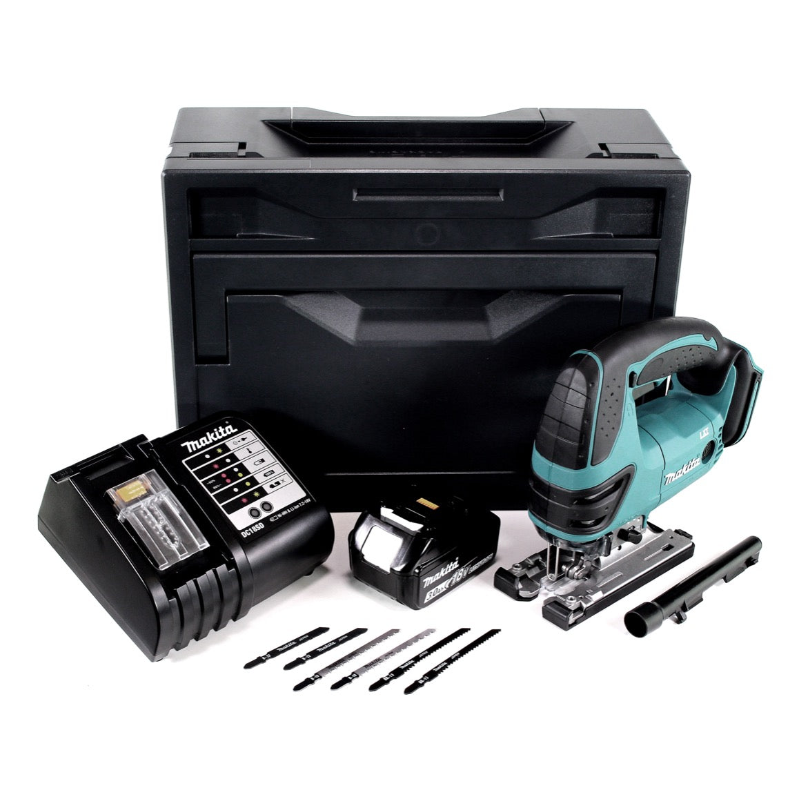 Makita DJV 180 SFX Akku Stichsäge 18V + 6tlg. Sägeblätter + 1x Akku 3,0Ah + Ladegerät + Makbox - Toolbrothers