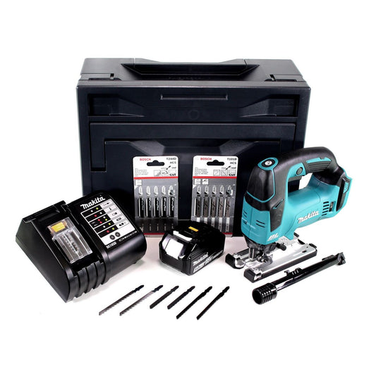 Makita DJV 182 STX Akku Pendelhubstichsäge 18V Brushless + 1x Akku 5,0Ah + Ladegerät + 10x Stichsägeblätter + Makbox - Toolbrothers